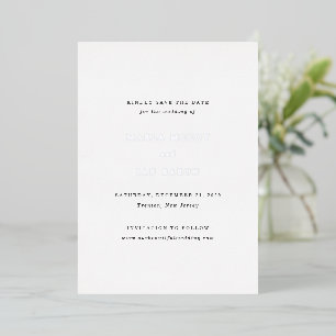 Invitation En Aluminium Marla Classic Wedding Enregistrer la date