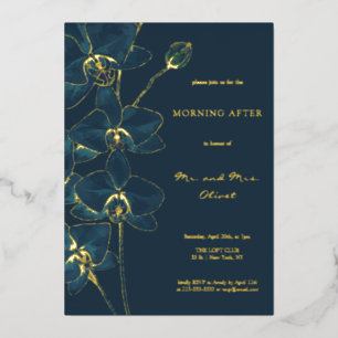 Invitation En Aluminium Matinée après l'Orchidée Bleue Douce 