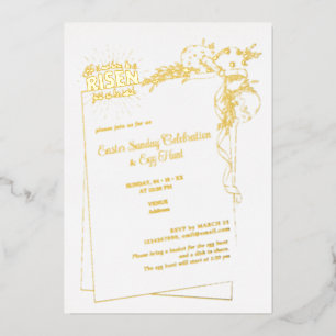 Invitation En Aluminium Matthieu 28:6 Il Est Ressuscité Des Oeufs Religieu
