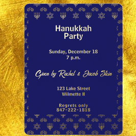 Invitation En Aluminium Ménorah de Hanoucca toupie dreidel