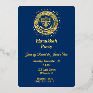 Invitation En Aluminium Menorah de Hanouka