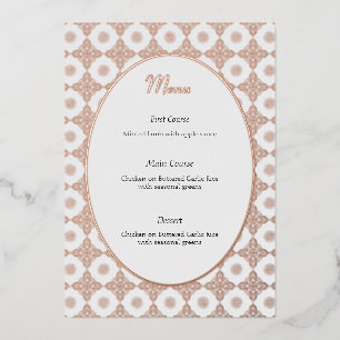 Invitation En Aluminium Menu mariage complexe en or Rose