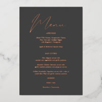 Menu Moderne Chic Foil Grey