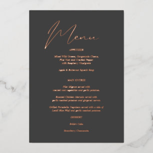 Invitation En Aluminium Menu Moderne Chic Foil Grey