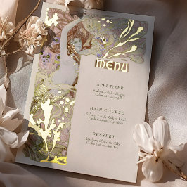 Invitation En Aluminium Menu Vintage Sirène Art Nouveau