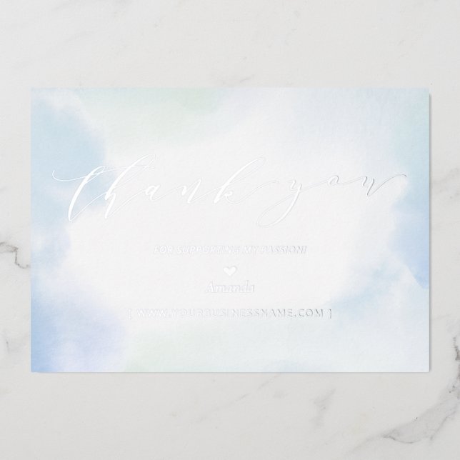 Invitation En Aluminium Merci du logo Silver Business (Recto)