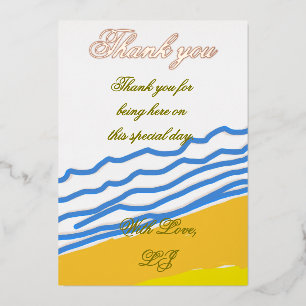 Invitation En Aluminium Merci LJ Monogram Elegant Beach Wedding