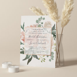 Invitation En Aluminium Mi-été Floral Mariage Rose Or