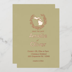 Invitation En Aluminium Michigan State Destination Wedding