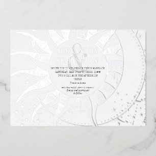 Invitation En Aluminium Midnight Stars Moon Sun Celestin Mariage Argent