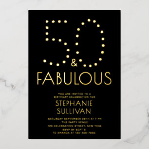 Invitation En Aluminium Minimal Fifty et Merveilleux 50e Anniversaire