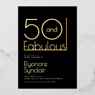 Invitation En Aluminium Minimal Fifty et Merveilleux 50e Anniversaire