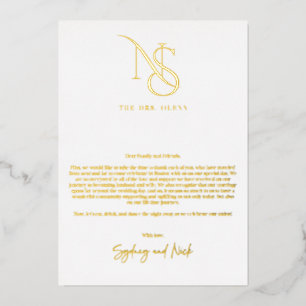 Invitation En Aluminium Minimal moderne   Merci de table Mariage Monogramm