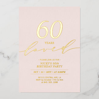 Invitation En Aluminium Minimal Pink & Gold Milestone Birthday 