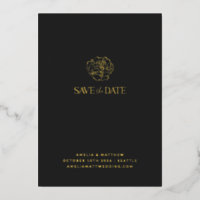 Minimaliste Floral Black Gold Boho Enregistrer La