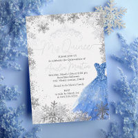 Mis Quince Hiver Flocon de neige Quinceanera Bleu