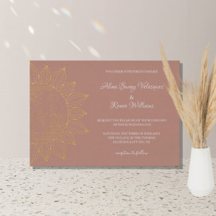 Invitation En Aluminium Modern Boho Sunshine Floral Wedding 