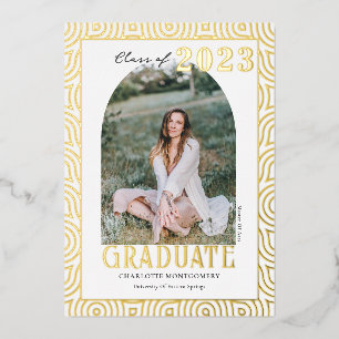 Invitation En Aluminium Modern Elegant 2023 Photo Graduation Party