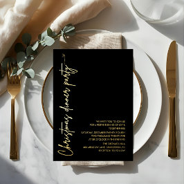 Invitation En Aluminium Modern Gold Foil Christmas Dinner Party