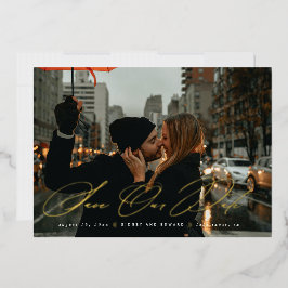 Invitation En Aluminium Modern Save the Date Photo Script tendance