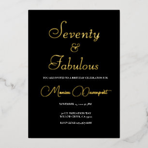 Invitation En Aluminium Moderne 70 ans et Fabulux 70e Anniversaire
