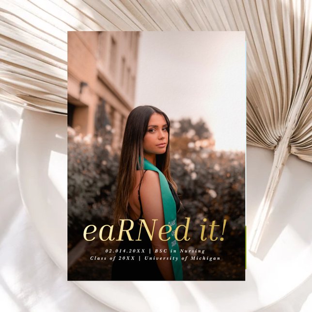 Invitation En Aluminium Moderne BSC RN 4 Photos Infirmière (Créateur téléchargé)