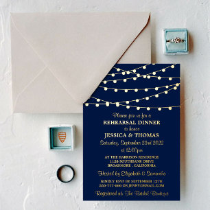 Invitation En Aluminium Moderne Chaîne Lumières Mariage Dîner de répétitio