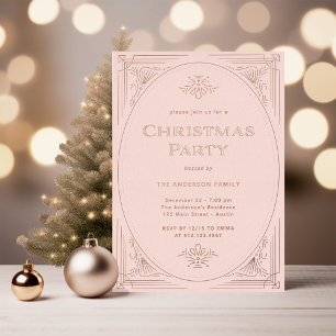 Invitation En Aluminium Moderne Déco Élégant Rose Gold Noël Fête Rose
