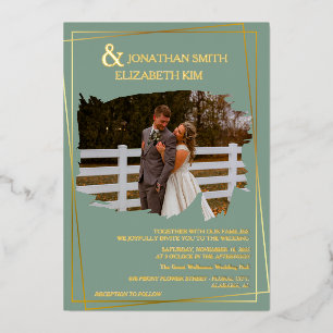Invitation En Aluminium Moderne Élégant Script Pinceau photo Overlay Maria