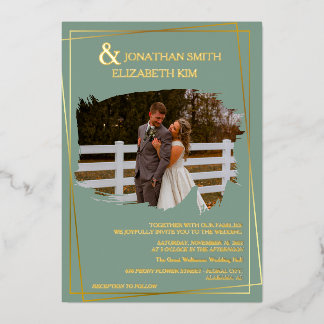 Invitation En Aluminium Moderne Élégant Script Pinceau photo Overlay Maria