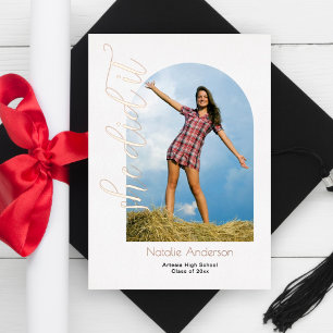 Invitation En Aluminium Moderne Elle L'A Fait Arch Photo Graduate Party