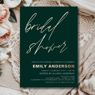 Invitation En Aluminium Moderne Émeraude Vert Rose Or Chic Fête de Mariage