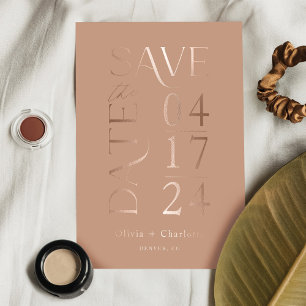 Invitation En Aluminium Moderne minimal Bold Enregistrer la date typograph