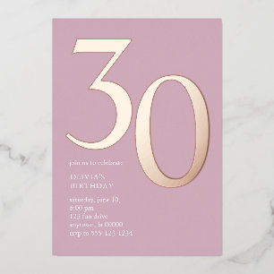 Invitation En Aluminium Moderne minimal Trente-dixième fête d'anniversaire