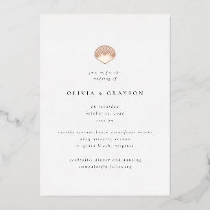 Invitation En Aluminium Moderne minimaliste Mariage de coquillage Mariage