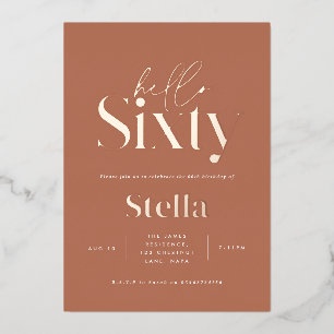 Invitation En Aluminium Moderne simple minimaliste terracotta 60 ans
