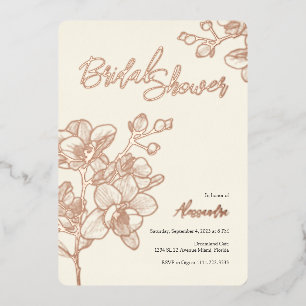 Invitation En Aluminium Moments dorés de l'orchidée   MARIAGE   FÊTE DES M