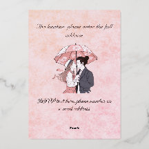 Monogramme minimaliste élégant parapluie couple ro