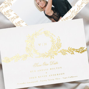 Invitation En Aluminium Monogramme photo classique classique Mariage or