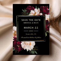 Moody Burgundy Blush Floral Wedding Enregistrer la