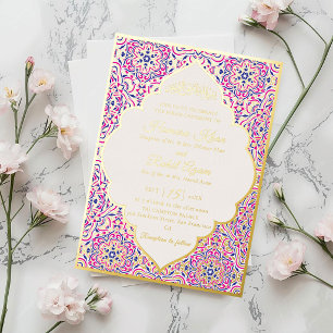 Invitation En Aluminium Motif géométrique turc Motif de mariage islamique