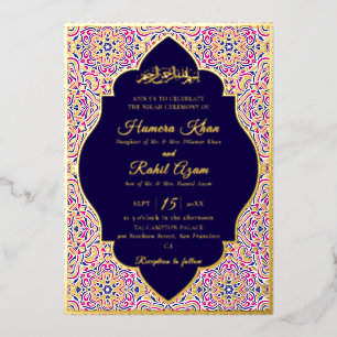 Invitation En Aluminium Motif géométrique turc pour mariage islamique