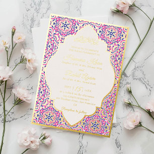 Invitation En Aluminium Motif géométrique turc pour mariage islamique