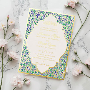 Invitation En Aluminium Motif géométrique turc pour mariage islamique