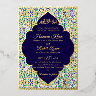 Invitation En Aluminium Motif géométrique turc pour mariage islamique