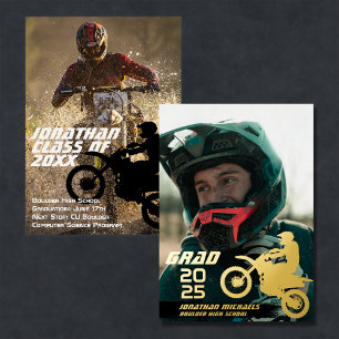 Invitation En Aluminium Motocross 2 Photo Moderne Graduation