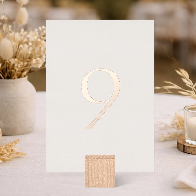 Invitation En Aluminium Neutral Wedding Table Number with Real Foil (Créateur téléchargé)