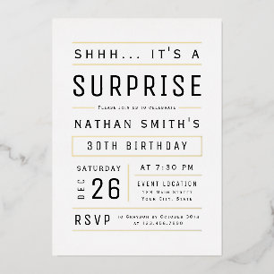 Invitation En Aluminium N'importe quel âge Moderne Typographie Simple Surp