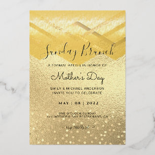 Invitation En Aluminium N'IMPORTE QUEL ÉVÉNEMENT Gold Foil Dîner Formel Dé