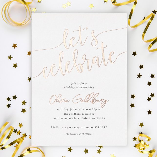 Invitation En Aluminium N'importe quelle occasion Fêtons l'Invitation Foil (Créateur téléchargé)